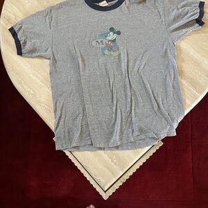 VTG 1980s Disney Gray and Black T-Shirt Flawed